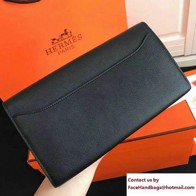 Hermes Swift Leather Constance Long Wallet Black