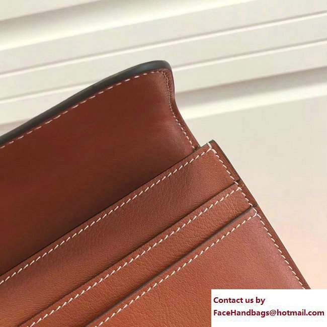 Hermes Swift Leather Constance Long Wallet Brown