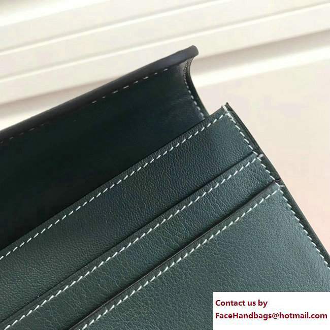 Hermes Swift Leather Constance Long Wallet Emerald Green