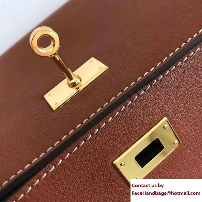 Hermes Swift Leather Kelly Long Wallet Brown