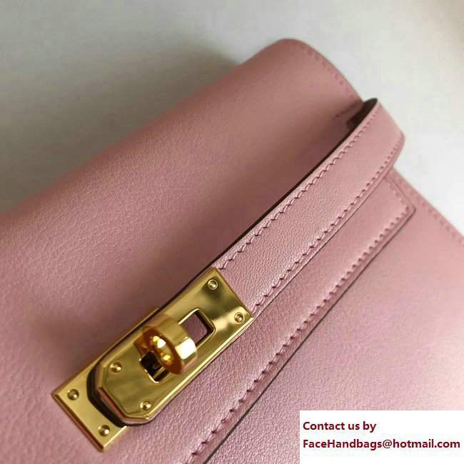 Hermes Swift Leather Kelly Long Wallet Cherry Pink