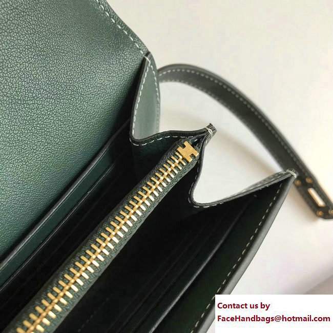 Hermes Swift Leather Kelly Long Wallet Emerald Green