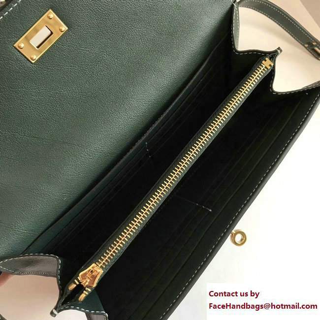 Hermes Swift Leather Kelly Long Wallet Emerald Green