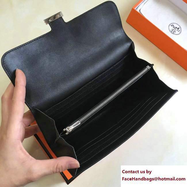 Hermes Togo Leather Constance Long Wallet Black