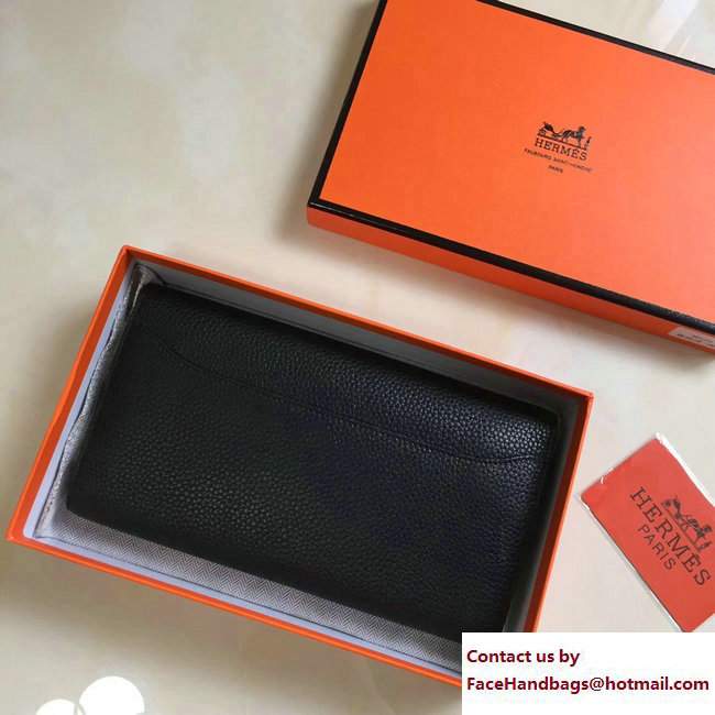 Hermes Togo Leather Constance Long Wallet Black