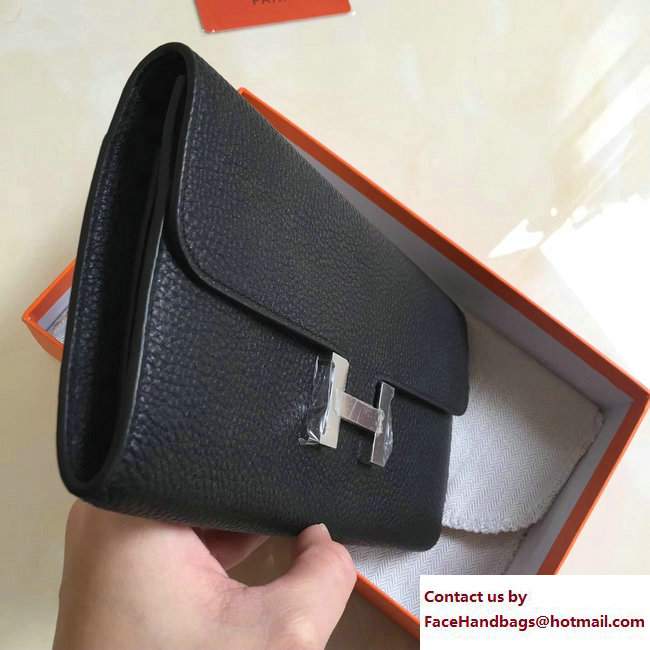 Hermes Togo Leather Constance Long Wallet Black