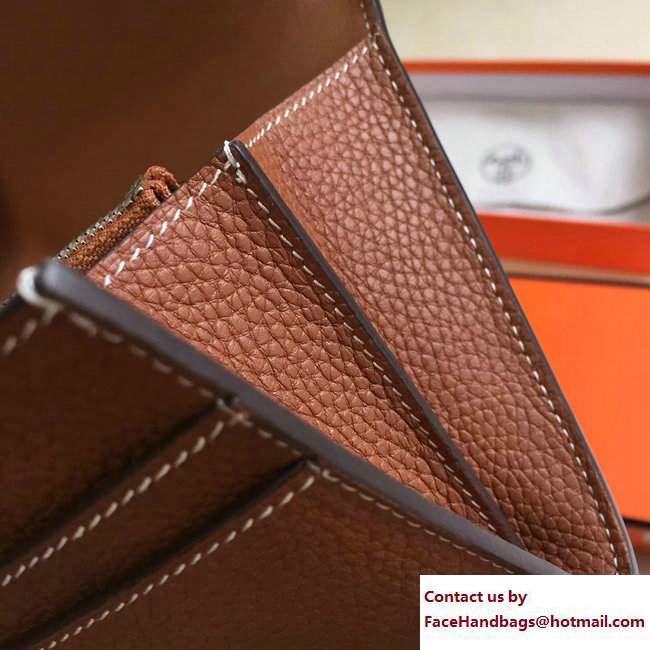 Hermes Togo Leather Constance Long Wallet Brown