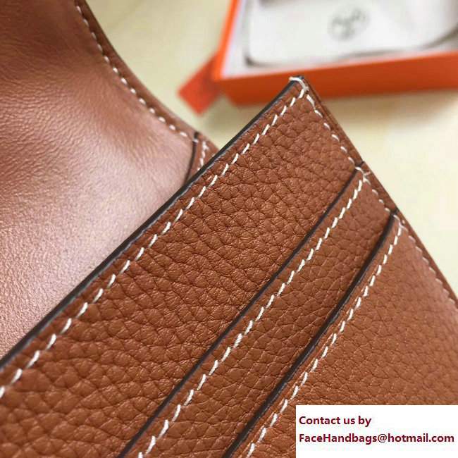 Hermes Togo Leather Constance Long Wallet Brown