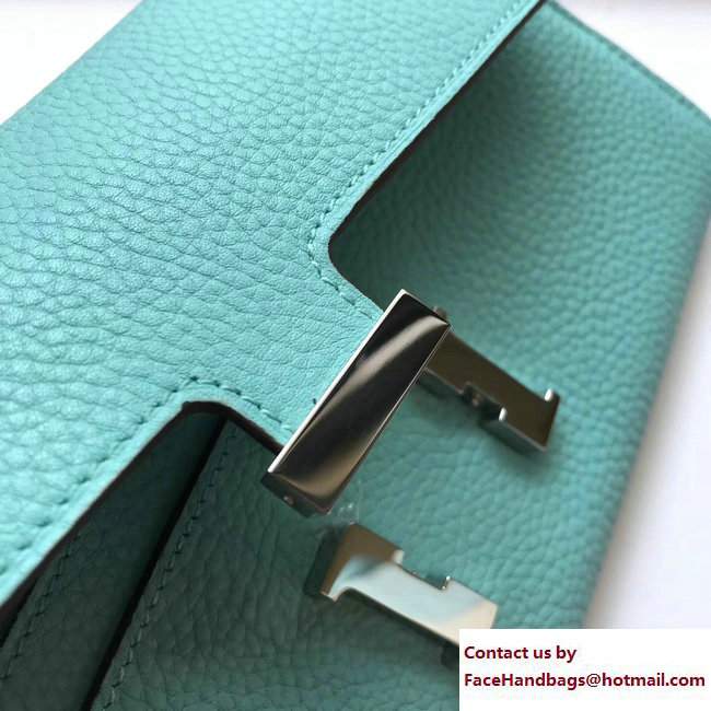 Hermes Togo Leather Constance Long Wallet Cyan