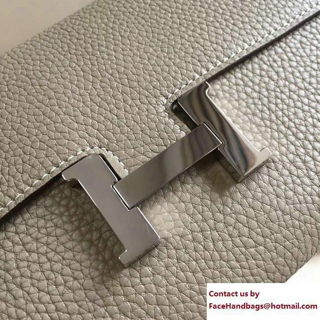 Hermes Togo Leather Constance Long Wallet Etoupe