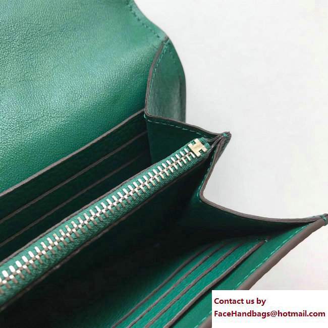 Hermes Togo Leather Constance Long Wallet Green