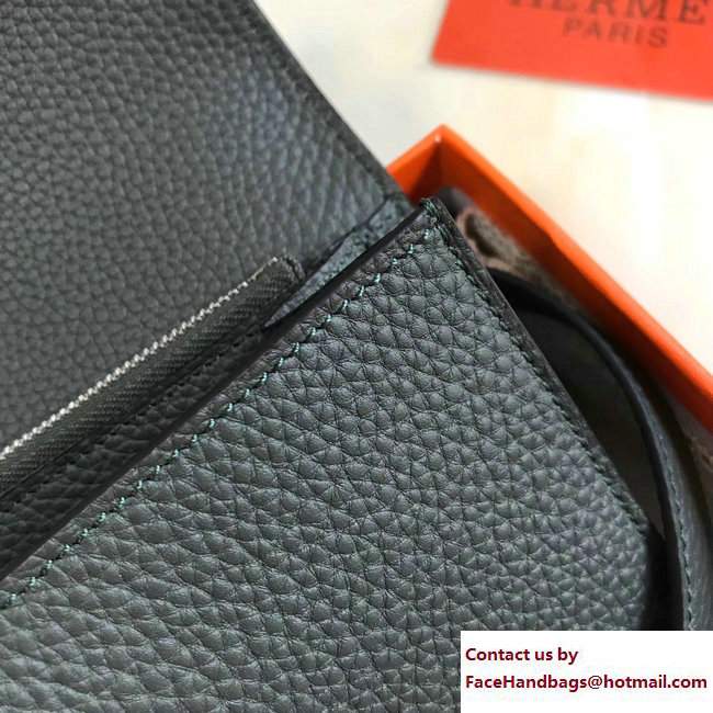 Hermes Togo Leather Kelly Long Wallet Dark Gray