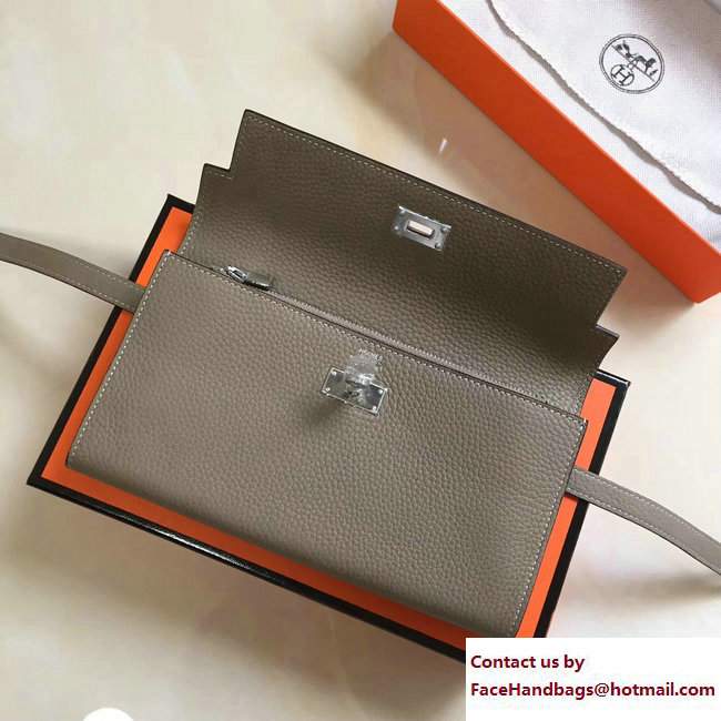 Hermes Togo Leather Kelly Long Wallet Etoupe