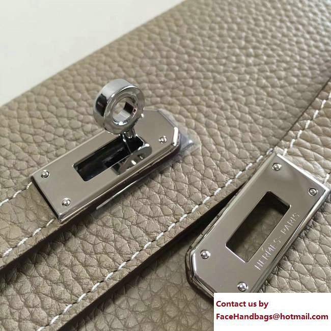 Hermes Togo Leather Kelly Long Wallet Etoupe