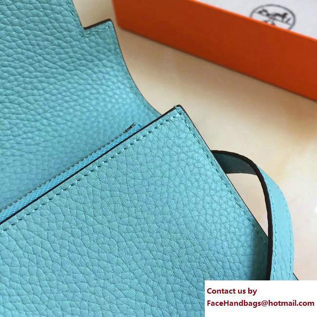 Hermes Togo Leather Kelly Long Wallet Macaron Blue