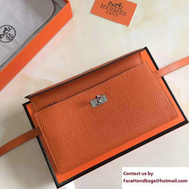 Hermes Togo Leather Kelly Long Wallet Orange