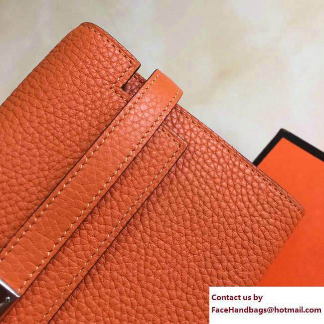 Hermes Togo Leather Kelly Long Wallet Orange