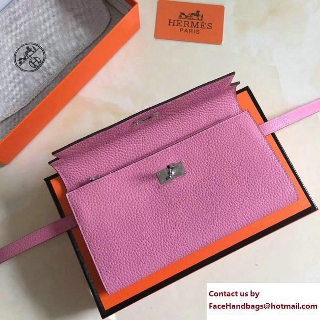 Hermes Togo Leather Kelly Long Wallet Pink