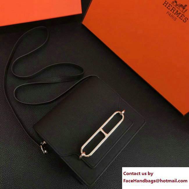 Hermes Togo Leather Sac Roulis Bag Black