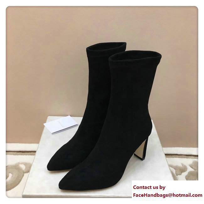 Jimmy Choo Louella 85 Velvet Ankle Boots Black 2017