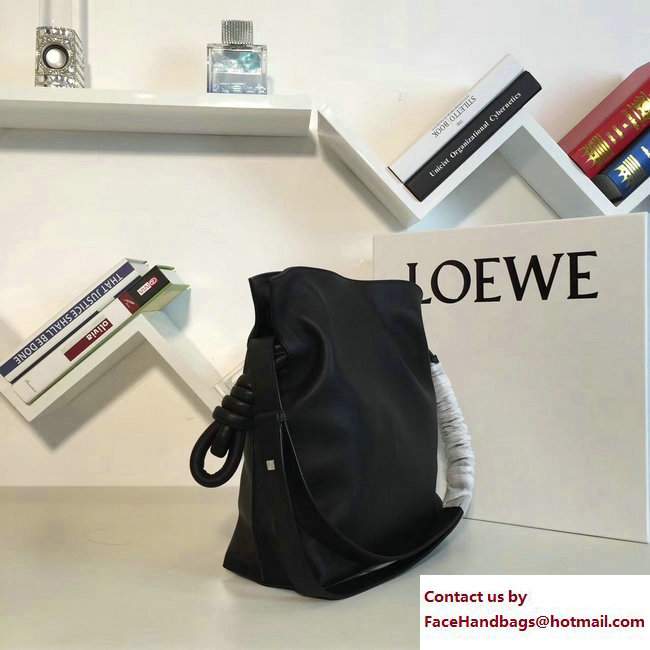 Loewe Flamenco Knot Bucket Bag Black