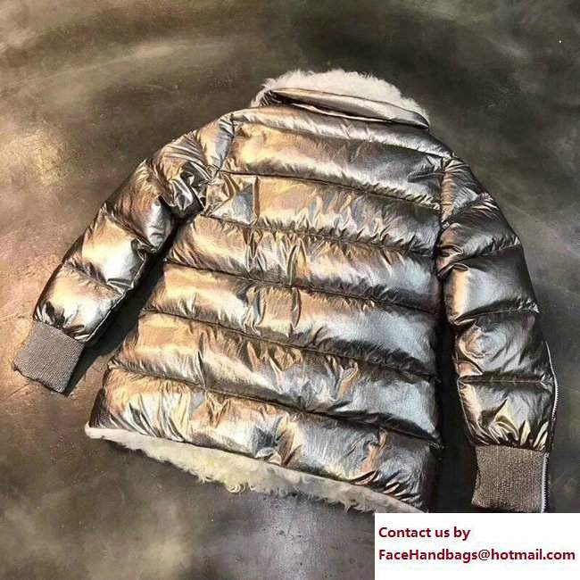 Moncler Down Jacket with shearling silver 2017