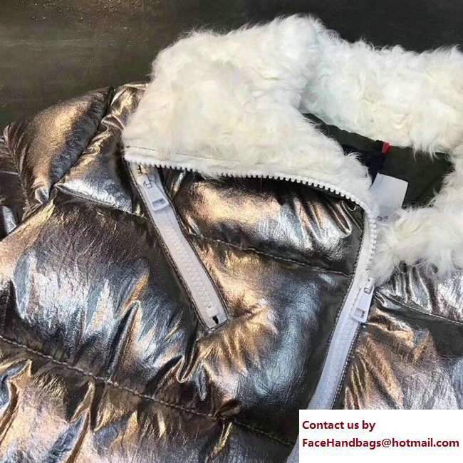 Moncler Down Jacket with shearling silver 2017