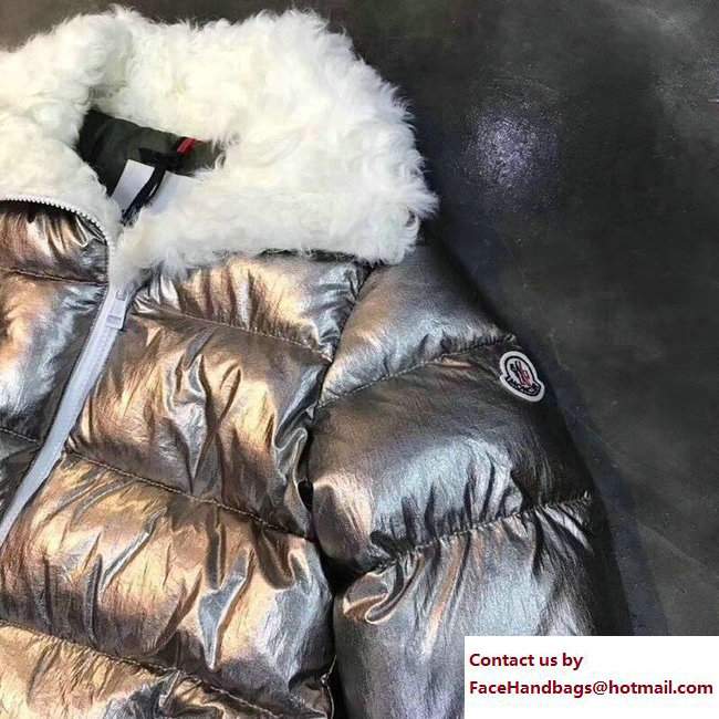 Moncler Down Jacket with shearling silver 2017