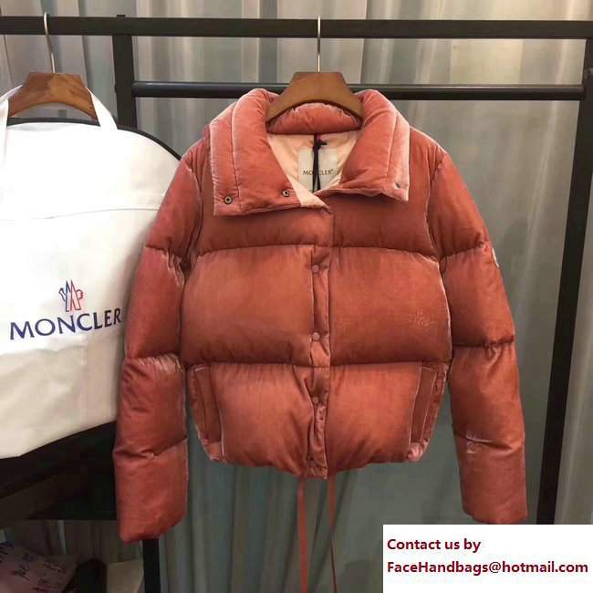 Moncler velvet Down Jacket pink 2017