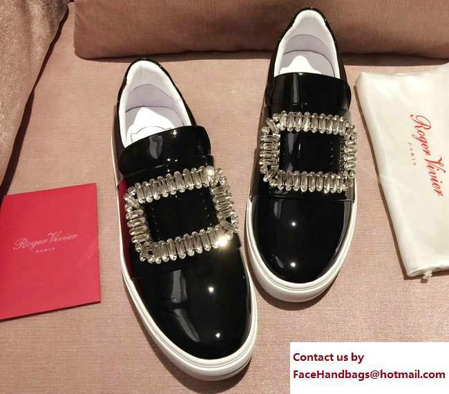 Roger Vivier Heel 3cm Sneakers Patent Black 2017 - Click Image to Close