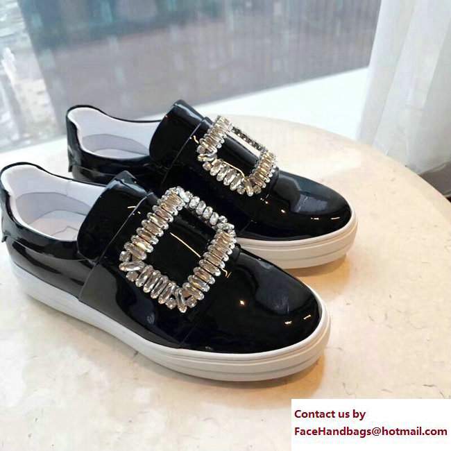 Roger Vivier Heel 3cm Sneakers Patent Black 2017