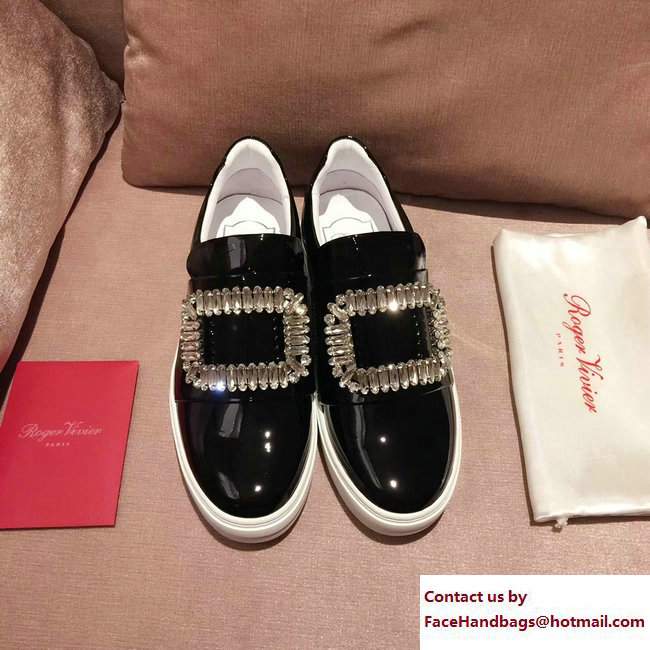 Roger Vivier Heel 3cm Sneakers Patent Black 2017