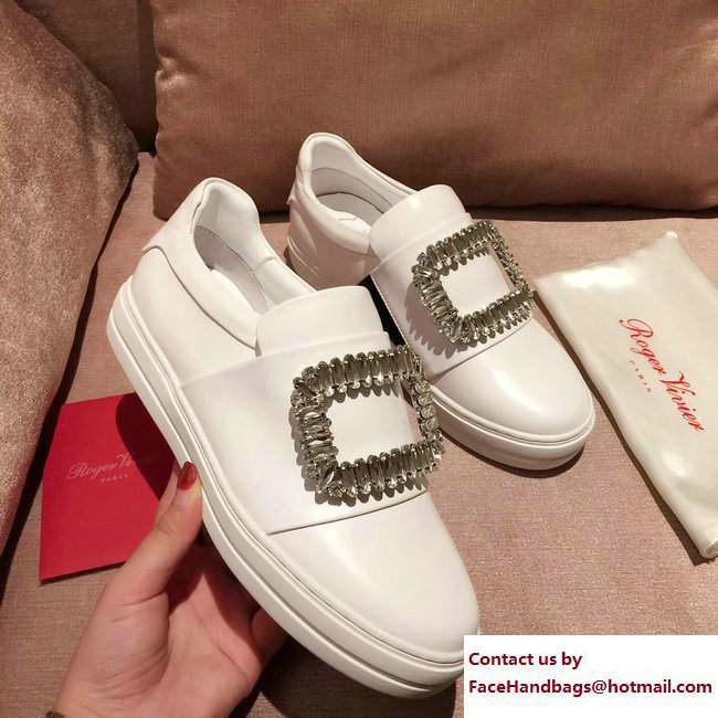 Roger Vivier Heel 3cm Sneakers Patent White 2017