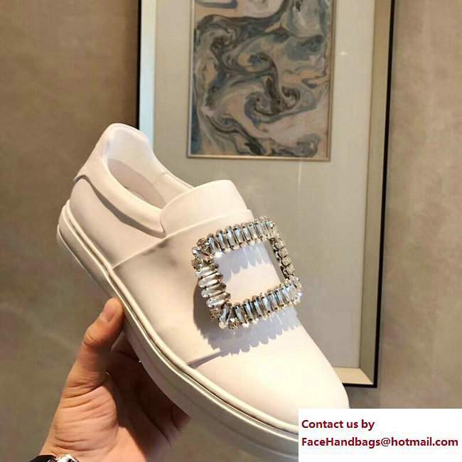 Roger Vivier Heel 3cm Sneakers Patent White 2017