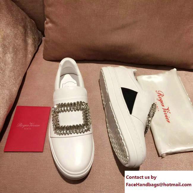 Roger Vivier Heel 3cm Sneakers Patent White 2017