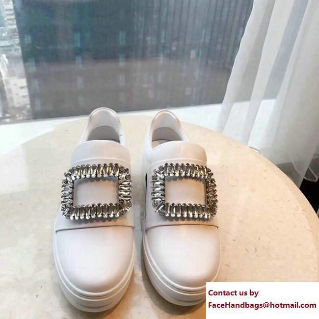 Roger Vivier Heel 3cm Sneakers Patent White 2017