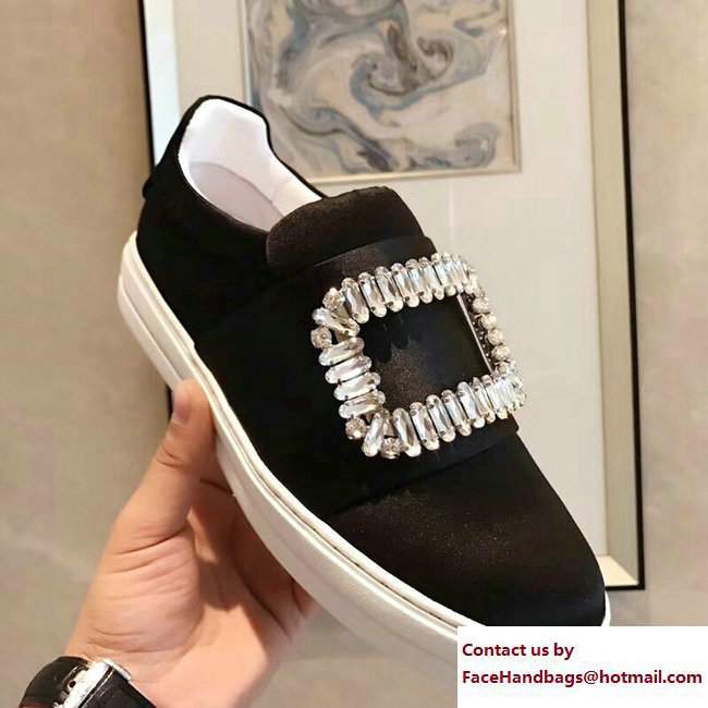 Roger Vivier Heel 3cm Sneakers Silk Black 2017