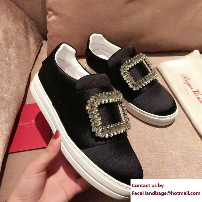 Roger Vivier Heel 3cm Sneakers Silk Black 2017