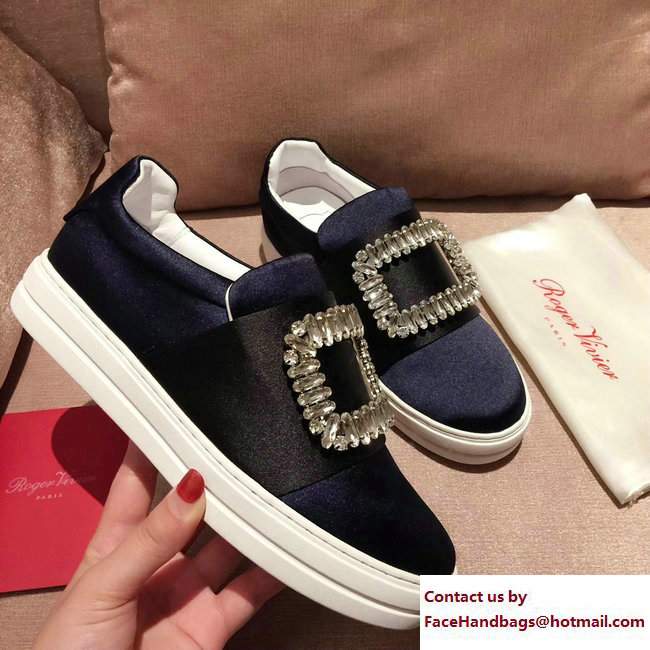 Roger Vivier Heel 3cm Sneakers Silk Blue 2017