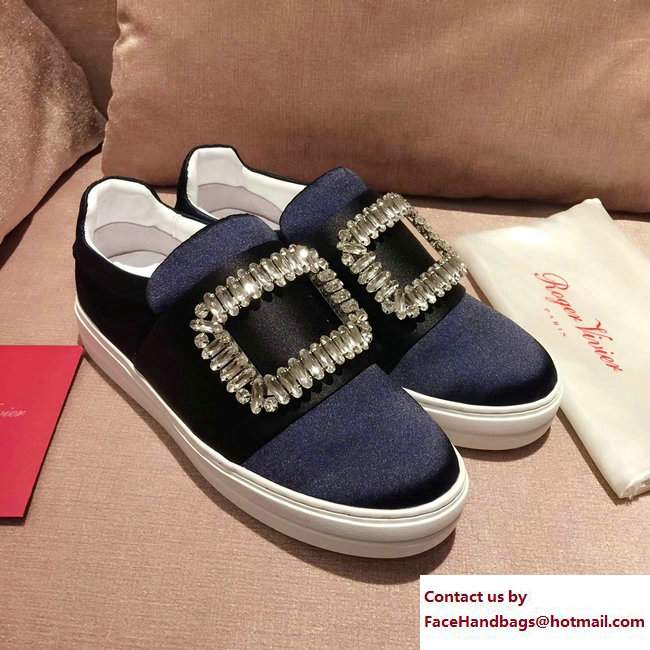 Roger Vivier Heel 3cm Sneakers Silk Blue 2017