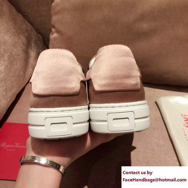 Roger Vivier Heel 3cm Sneakers Silk Light Pink 2017