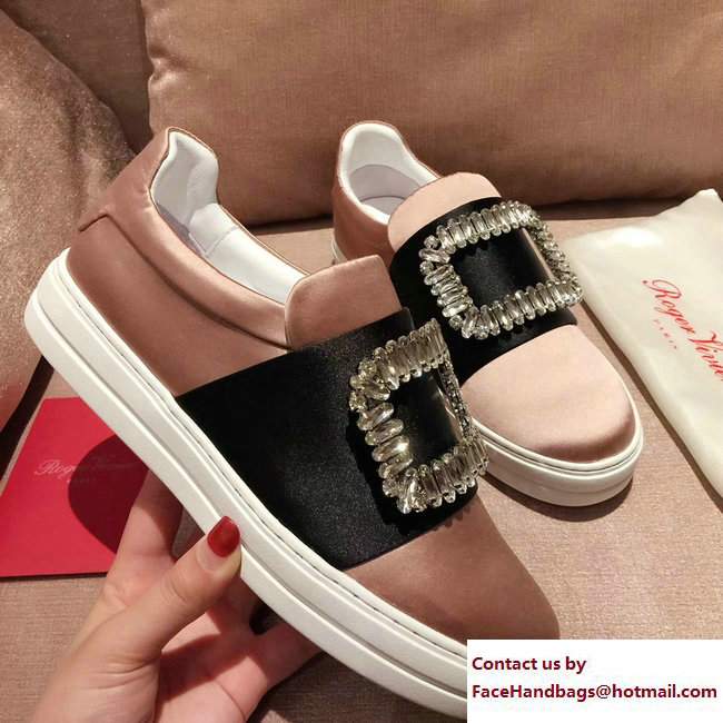 Roger Vivier Heel 3cm Sneakers Silk Light Pink 2017