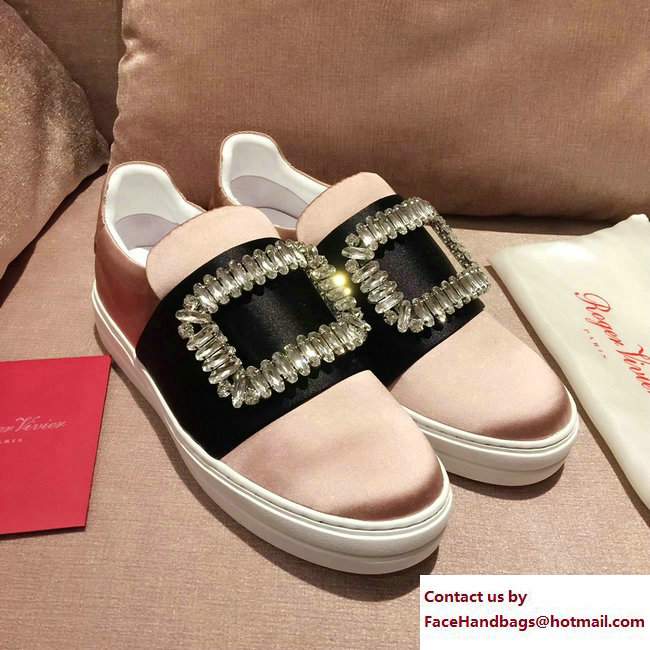 Roger Vivier Heel 3cm Sneakers Silk Light Pink 2017