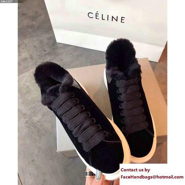 Alexander McQueen Shearling Lovers Sneakers Black 2017