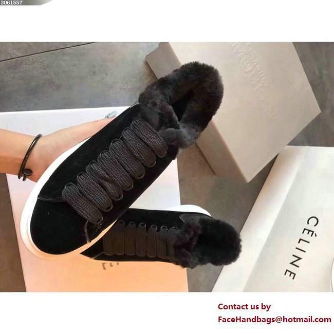 Alexander McQueen Shearling Lovers Sneakers Black 2017