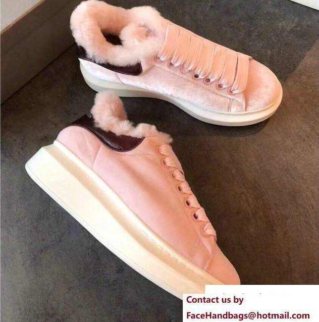 Alexander McQueen Shearling Lovers Sneakers Pink 2017