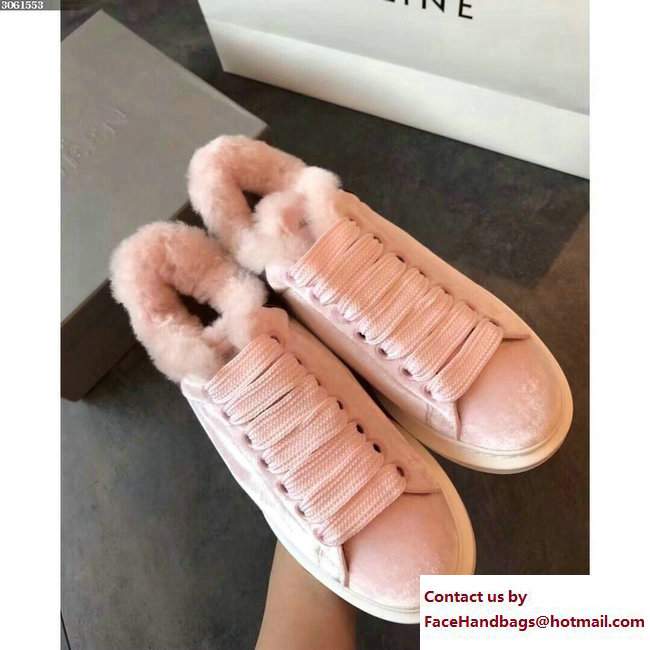 Alexander McQueen Shearling Lovers Sneakers Pink 2017