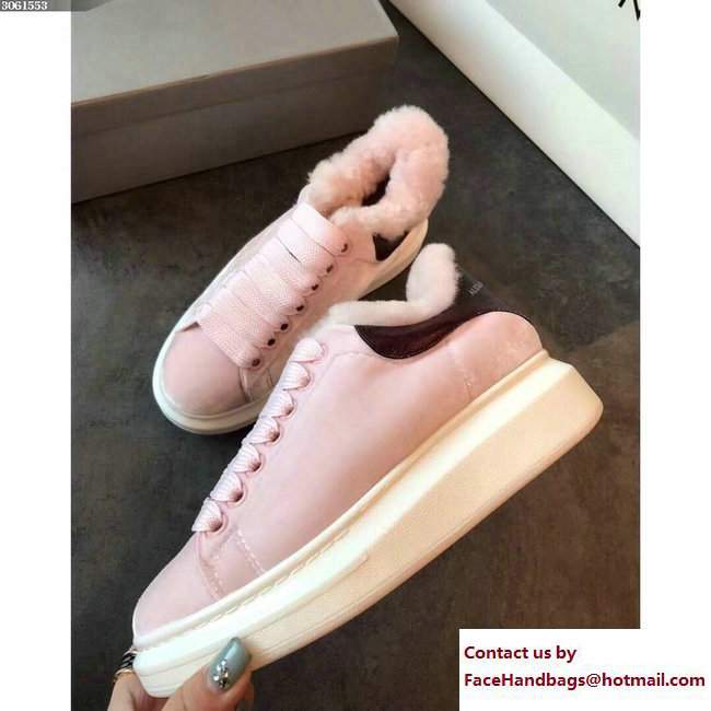 Alexander McQueen Shearling Lovers Sneakers Pink 2017