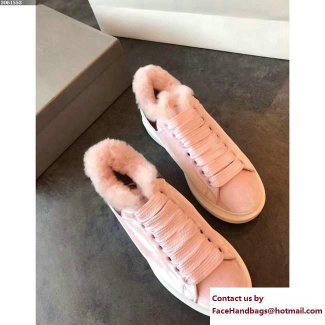 Alexander McQueen Shearling Lovers Sneakers Pink 2017