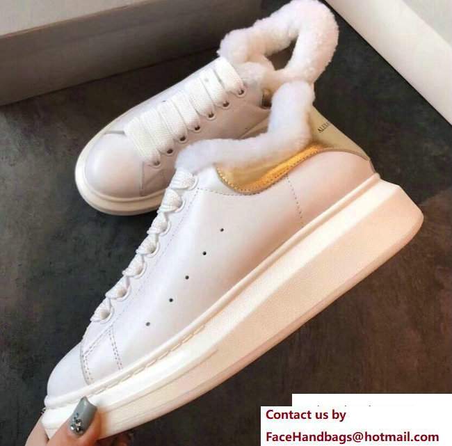 Alexander McQueen Shearling Lovers Sneakers White 2017